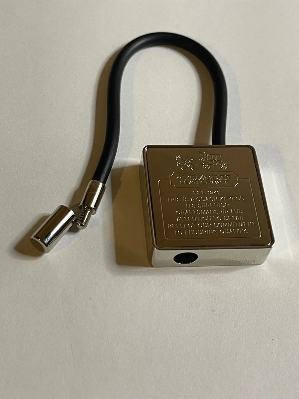 Coach Silver Padlock Keyring with Black Coach Pen